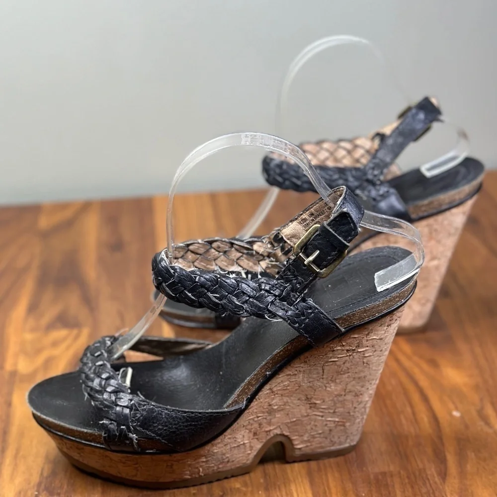 Frye Braylin Wedges Braided Straps 10 M. Cork Leather